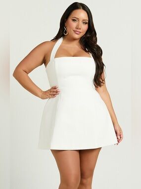 Showpo White Halter Mini Dress